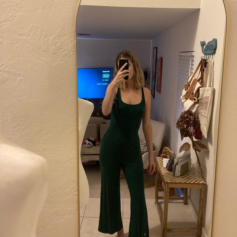 Reformation Forest Green Jumpsuit